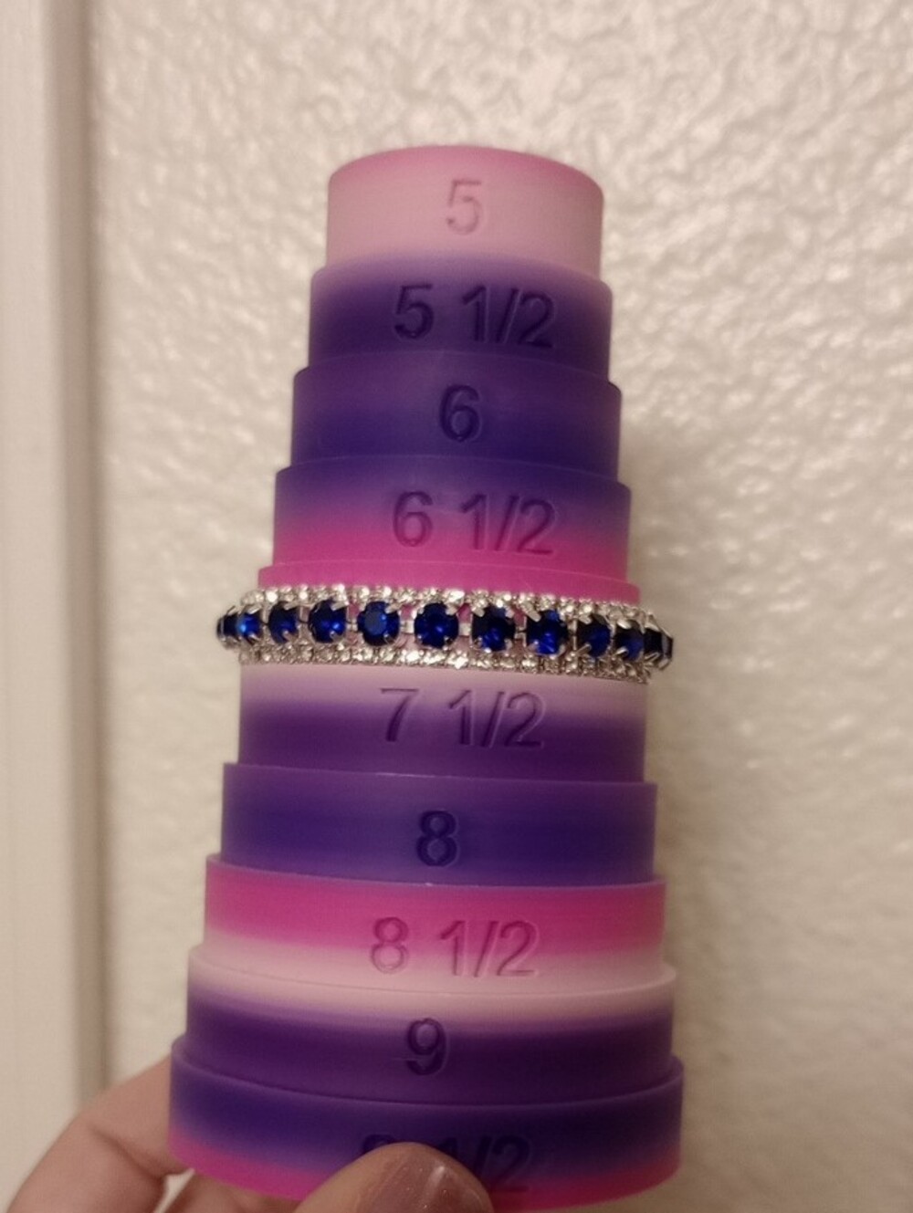 Royal Blue Silver ToneTennis Bracelet - Picture 2 of 2